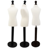 Children Kids Age 6-8 Years Tailors Dummy Mannequin, White Torso Bust with a Black Wood Round Base